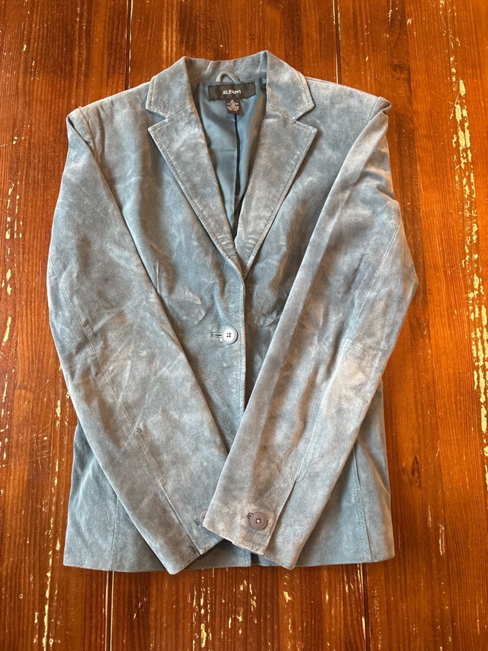 Alfani Women's Gray Suede Single-Button Blazer